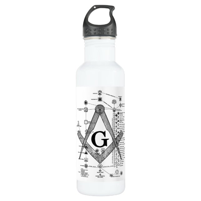 Chart of Masonic Degrees 710 Ml Water Bottle (Front)