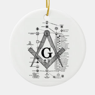 Chart of Masonic Degrees Ceramic Tree Decoration