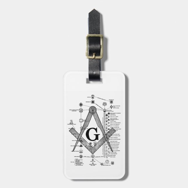 Chart of Masonic Degrees Luggage Tag (Front Vertical)