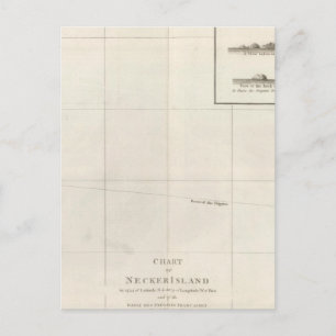 Chart of Necker Island Postcard