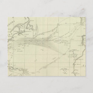 Chart of the Atlantic Ocean Postcard