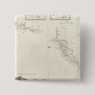 Chart of the Discoveries to the North of Japan 15 Cm Square Badge
