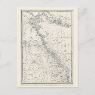 Chart of the Great Barrier Reef Area Map Postcard