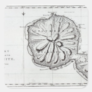 Chart of the Island Otaheite, 1769 Square Sticker