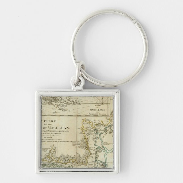 Chart Of The Straits Of Magellan Key Ring (Front)