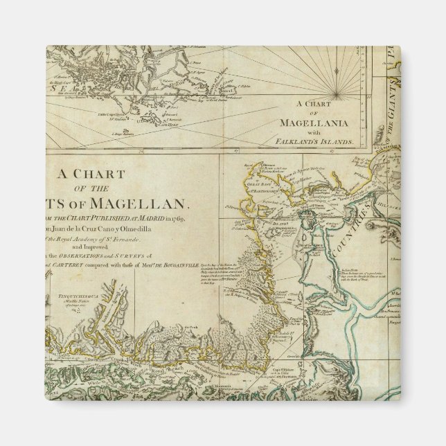 Chart Of The Straits Of Magellan Magnet (Front)