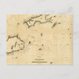 Chart of the Viti Group or Fiji Islands Postcard