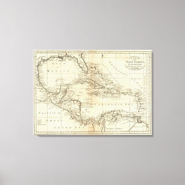 Chart of the West Indies 2 Canvas Print (Front)