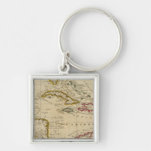 Chart of the West Indies 3 Key Ring
