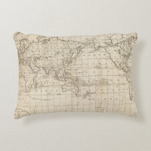 Chart of the World Decorative Cushion