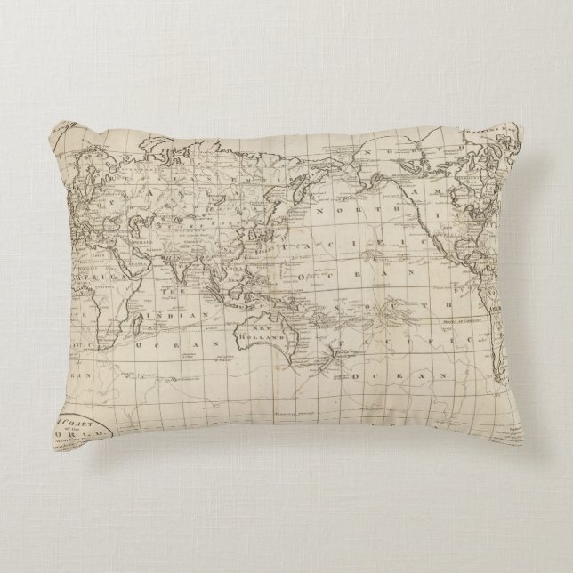 Chart of the World Decorative Cushion (Front)