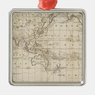 Chart of the World Metal Tree Decoration