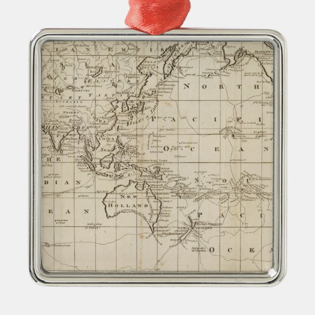 Chart of the World Metal Tree Decoration (Front)