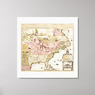 Chart Quebec America News-France by French Canvas Print