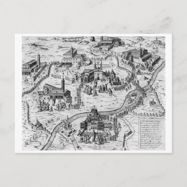 Charta Postalis Indulgentiae 7 Ecclesiarum Urbis Postcard (Front)