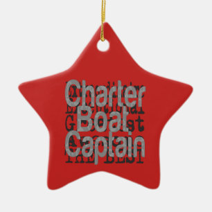 Charter Boat Captain Extraordinaire Ceramic Tree Decoration