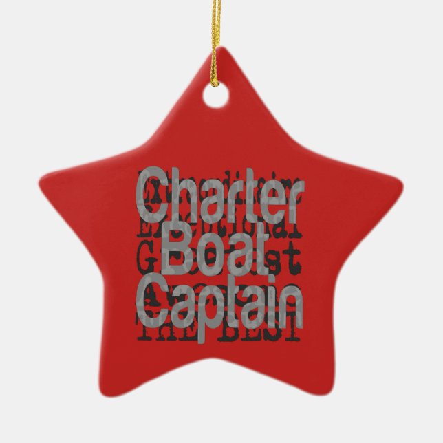 Charter Boat Captain Extraordinaire Ceramic Tree Decoration (Front)