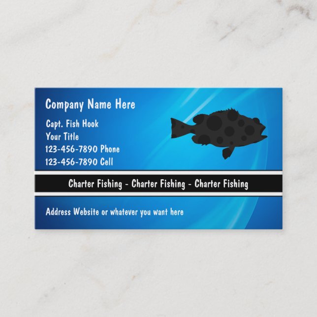Charter Fishing Business Cards (Front)