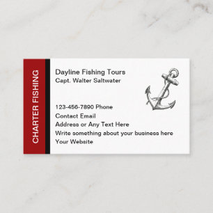 Charter Fishing Tour Boat Captain Business Card