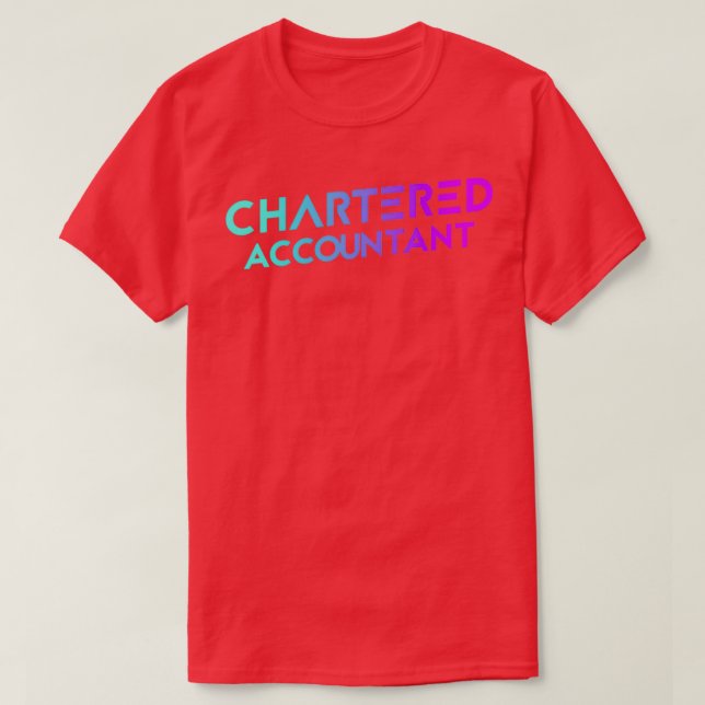 Chartered Accountant Typography Colourful Cute Gif T-Shirt (Design Front)