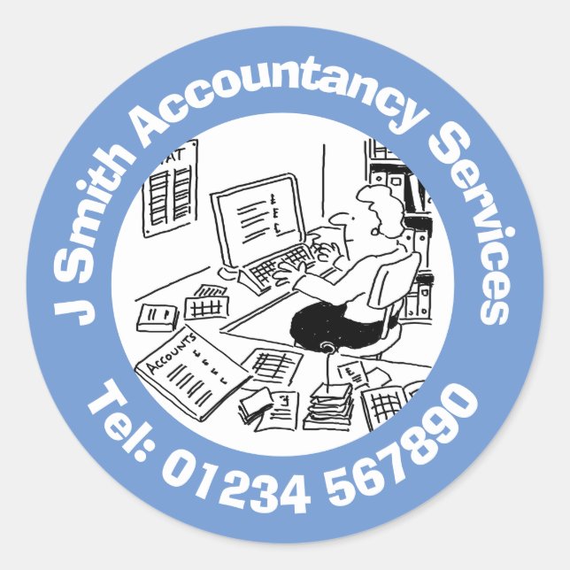 Chartered Accountants and Accountancy. Classic Round Sticker (Front)
