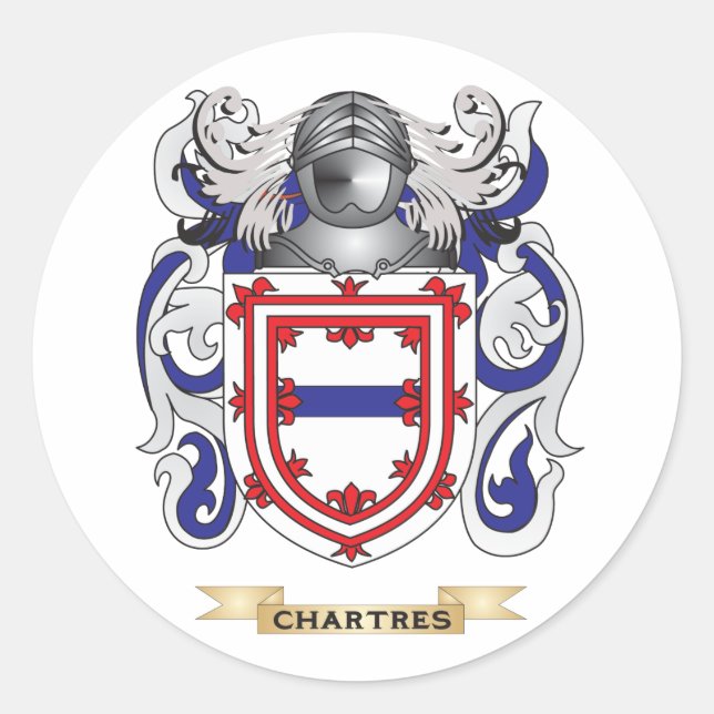 Chartres Coat of Arms Classic Round Sticker (Front)