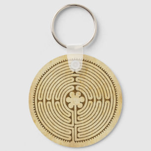 Chartres Labyrinth antique style 1 + your ideas Key Ring