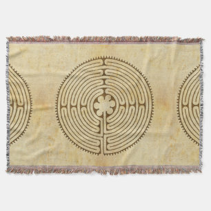 Chartres Labyrinth antique style 1 + your ideas Throw Blanket