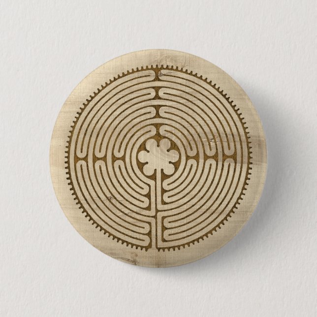 Chartres Labyrinth antique style + your ideas 6 Cm Round Badge (Front)