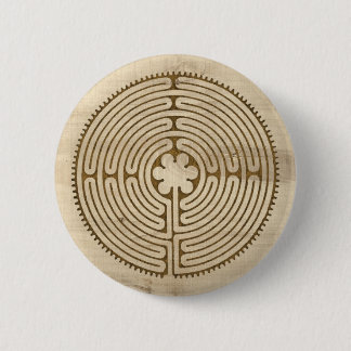Chartres Labyrinth antique style + your ideas 6 Cm Round Badge
