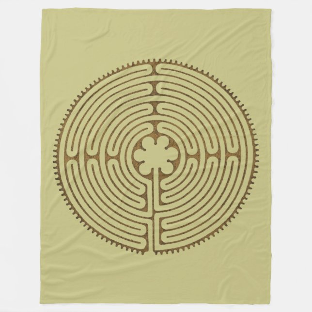 Chartres Labyrinth antique style + your ideas Fleece Blanket (Front)