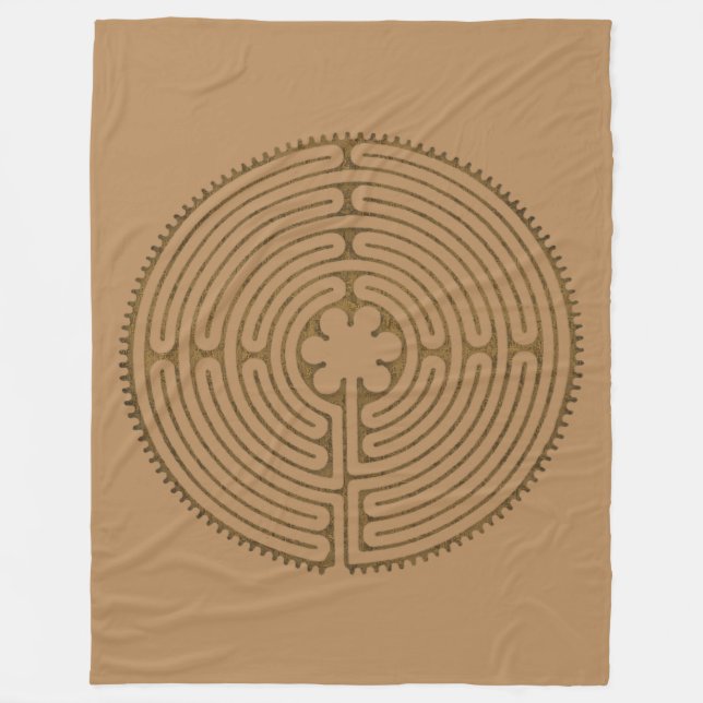 Chartres Labyrinth antique style + your ideas Fleece Blanket (Front)