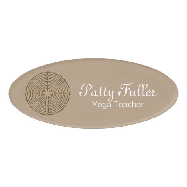 Chartres Labyrinth antique style + your ideas Name Tag (Front)