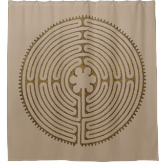 Chartres Labyrinth antique style + your ideas Shower Curtain