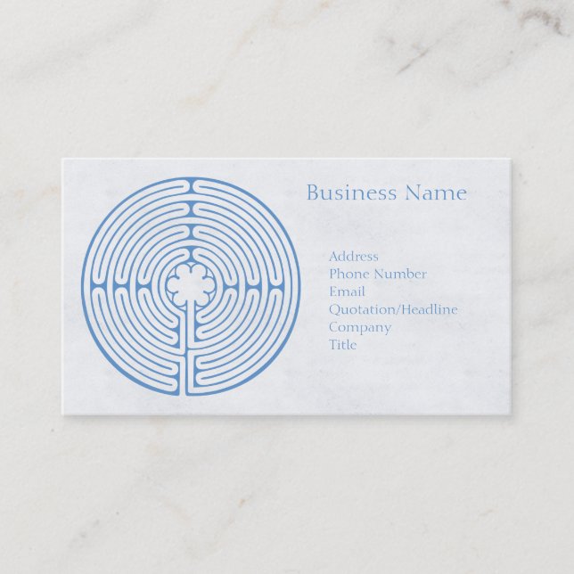 Chartres Labyrinth Blue Business Card (Front)