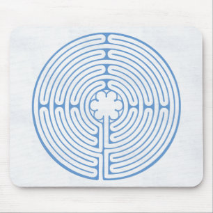 Chartres Labyrinth Blue Mouse Mat