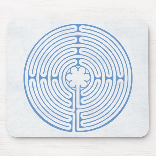 Chartres Labyrinth Blue Mouse Mat (Front)
