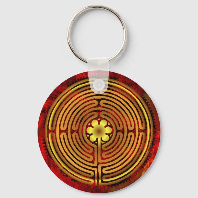 Chartres Labyrinth Fire Keychain (Front)