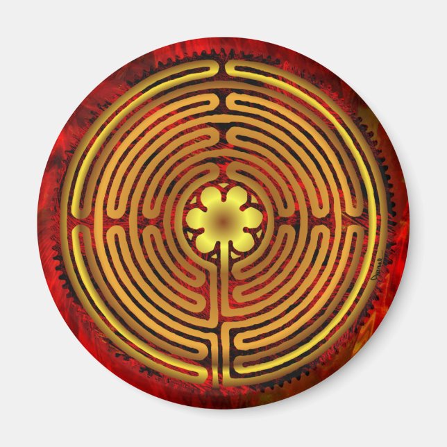 Chartres Labyrinth Fire Magnet (Front)
