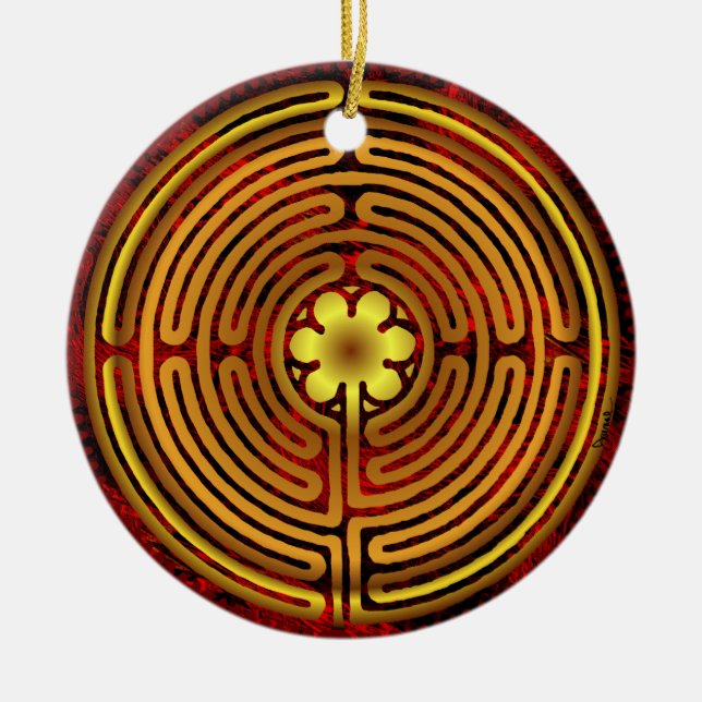 Chartres Labyrinth Fire Ornament (Front)