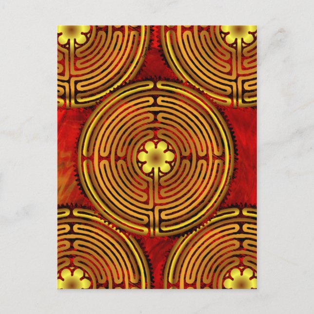 Chartres Labyrinth Fire Postcard (Front)