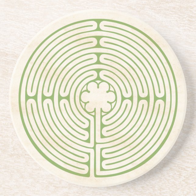 Chartres Labyrinth Green Coaster (Front)