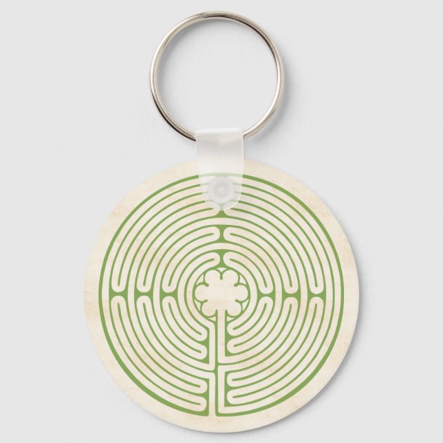 Chartres Labyrinth Green Key Ring (Front)