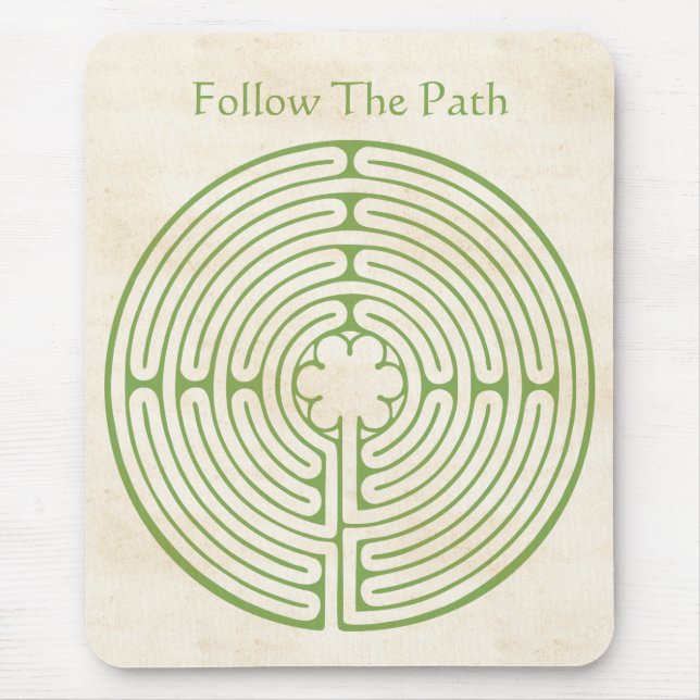 Chartres Labyrinth Green Mouse Mat (Front)