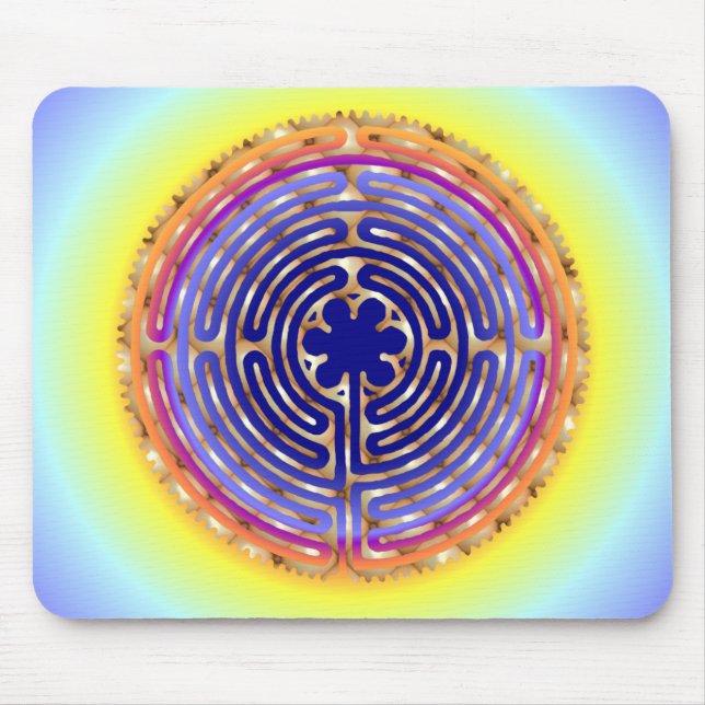 Chartres Labyrinth Pearl Light Paths Mousepad (Front)