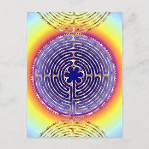 Chartres Labyrinth Pearl Light Paths Postcard