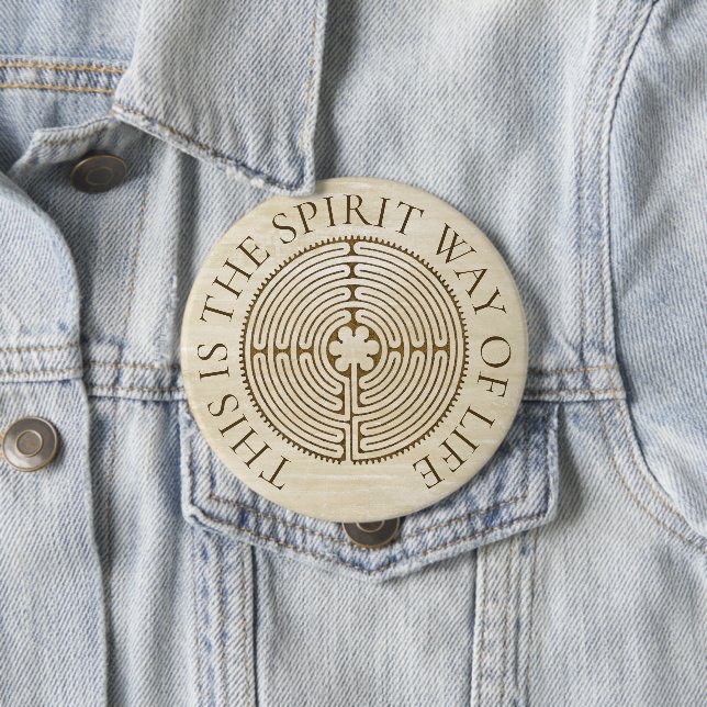 Chartres Labyrinth - Spiritual Symbol Antique 1 10 Cm Round Badge (In Situ)