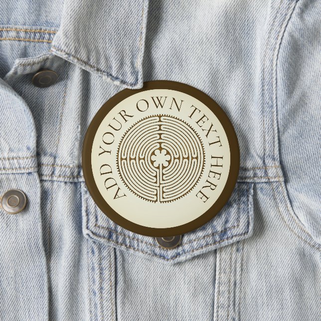 Chartres Labyrinth - Spiritual Symbol Antique 1 10 Cm Round Badge (In Situ)