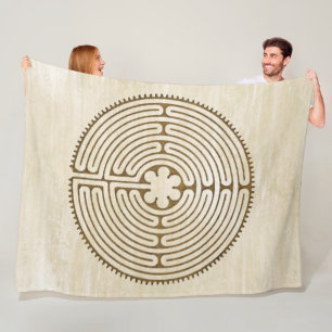 Chartres Labyrinth - Spiritual Symbol Antique 1 Fleece Blanket