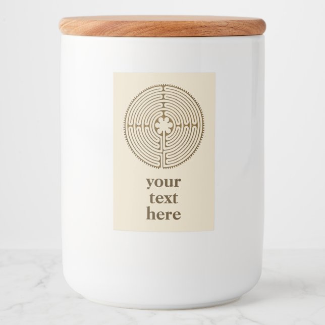 Chartres Labyrinth - Spiritual Symbol Antique 1 Food Label (Front)